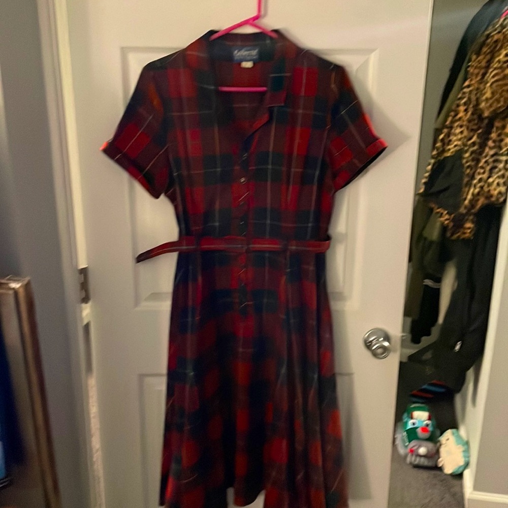 NWOT collectif vintage plaid swing dress large 12